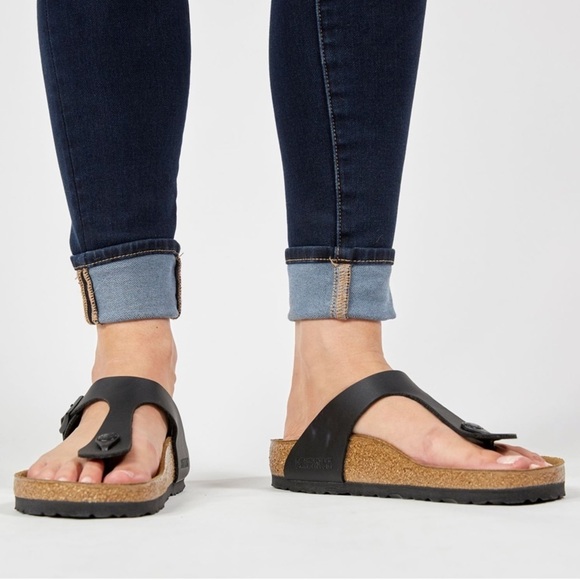 Birkenstock Shoes - Birkenstock Gizeh Birko-Flor Black Patent Size 40 Narrow Fit